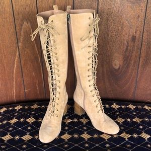 Silent D gorgeous sand suede lace up boots.